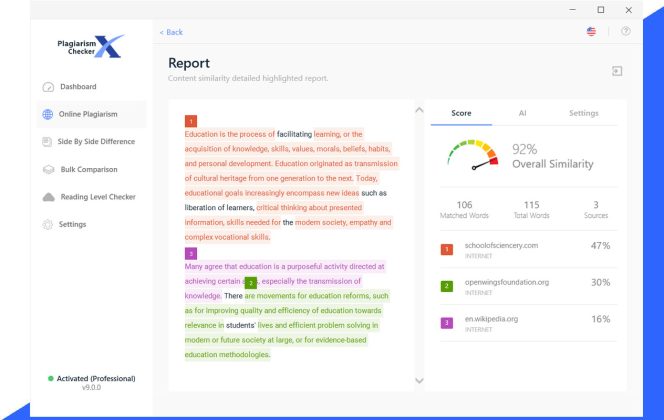 Plagiarism Checker X Free